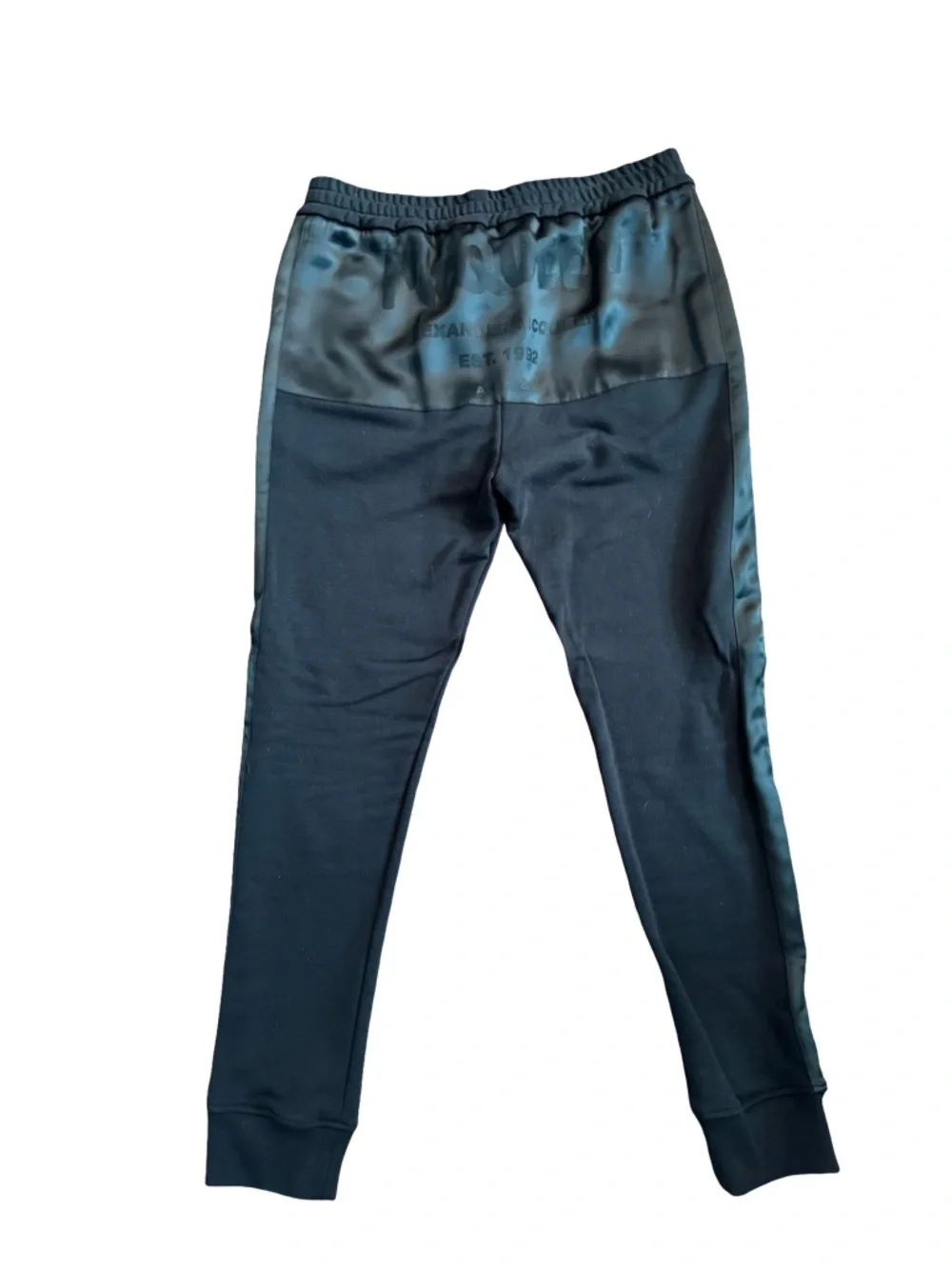 Alexander McQueen Black Logo-Back Satin-Trim Joggers - Picture 3 of 9